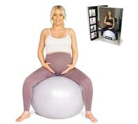 BABYGO Pelota de parto - Juego de pelota y libro de ejercicios para embarazo, yoga, trabajo de parto, juego de libro para trimestre, fisioterapia de maternidad, nacimiento y plan de recuperación