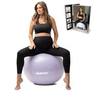 BABYGO Pelota de parto - Juego de pelota y libro de ejercicios para embarazo, yoga y ejercicio, para trimestre, fisioterapia de maternidad, plan de nacimiento y recuperación incluido, antiexplosión