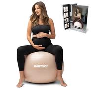 BABYGO Pelota de parto - Juego de pelota y libro de ejercicios para embarazo, yoga y ejercicio, para trimestre, fisioterapia de maternidad, plan de nacimiento y recuperación incluido, antiexplosión