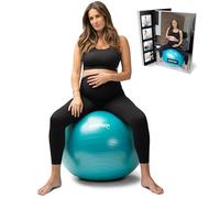 BABYGO® Pelota de Parto para Embarazo, Maternidad, Trabajo de Parto y Yoga + Nuestro Libro de Embarazo de 100 páginas, Ejercicio (Turquoise, 65cm)