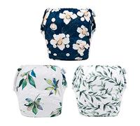 Babygoal Baby & Toddler Girl and Boy Swim Diapers, Reusable Adjustable Washable One Size Fits 6M-3T Gifts and Swimming Lessons 3 Pack 3ZSD10-IN