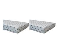 Babyline BACOESCE - Bajera coralina Invierno, hipersuave, Transpirable e hipoalergénica, Esquinas engomadas, Ajustable (Estrella Celeste, Cuna 60 x 120), Unisex (Paquete de 2)