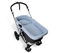 Cubre capazo Muselina 100% Algodón + Colchita + Almohada Muselina 100% Accesorios Set 3 Piezas. Fabricado En España. Hipoalergénica, Transpirable, Hipersuave (Azul)