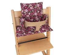 Funda Cojín para Trona Stokke. Compatible con Stokke, Stokke Tripp Trapp, Trip Trap Stokke, Stokke Trona Evolutiva y Stokke Trona (Flor Purple)