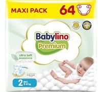 Babylino Premium, Pañales bebé Talla 2 con filtro Ultra Soft, Mini (3-6 kg), 64 unidades