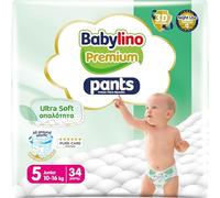 Babylino Premium Pants, Pañal Braguita Talla 5 con filtro Ultra Soft, Junior (10-16 kg), 34 unidades