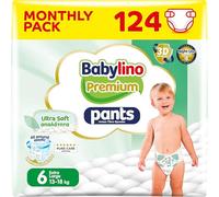 Babylino Premium Pants, Pañal Braguita Talla 6 con filtro Ultra Soft, XL (13-18 kg), 124 unidades