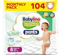 Babylino Premium Pants, Pañal Braguita Talla 8 con filtro Ultra Soft, XXL (20 + kg), 104 unidades
