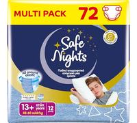 Babylino Safe Nights Boy, Braguita de noche absorbente para niños de 13+ años (48-60 kg), 72 unidades