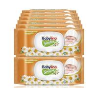 Babylino Sensitive 864 Toallitas con delicada fragancia de Manzanilla, Fórmula 98% Natural que restaura el pH de la piel, 16 envases con cierre que ahorra frescor, 864 toallitas