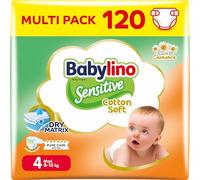 Babylino Sensitive Cotton Soft, Pañales Bebé Talla 4, Maxi (8-13 kg), 120 unidades