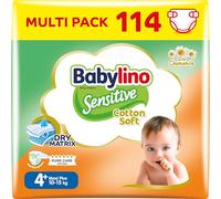 Babylino Sensitive Cotton Soft, Pañales Bebé Talla 4+, Maxi plus (10-15 kg), 114 unidades