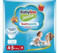 Babylino Sensitive SwimPants - Pañales de playa y piscina, talla 4-5 (9-15 kg), 14 unidades
