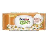 Babylino Sensitive Toallitas con delicada fragancia de Manzanilla, Fórmula 98% Natural que restaura el pH de la piel, con cierre que ahorra frescor, 54 toallitas