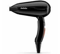 BaByliss Secador de Pelo de Viaje Plegable - 2000 W, Secador ligero y potente, Multivoltaje, Compacto, Uso mundial, 2 Ajustes de calor/velocidad, Negro/naranja, 5334E