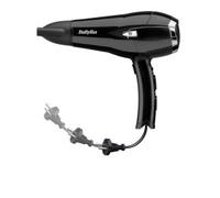 BaByliss Secador de pelo D374DE – Iónico con difusor, 2000 W, 3 temperaturas, 2 velocidades, Negro