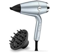 BaByliss D773DE Hydro Fusion Secador de pelo profesional Super Iónico, Brillo e Hidratación, Tecnología de Plasma, Difusor, Aire frío, Ligero y compacto, 3 temperaturas, 2 velocidades, Azul Claro