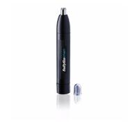 BaByliss Recortadora para Nariz y Orejas - Sistema de 2 cuchillas precisas, Funciona con pilas, Acero Inoxidable, Accesorios extraíbles de fácil limpieza, Regalo para hombres, Negro, E650E