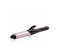 BaByliss Tenacilla 32 mm - Rizador de pelo, Barril Pro Satin Touch, 10 ajustes de temperatura, Calentamiento rápido, Rizos sin encrespamiento, Ondas duraderas, Soporte integrado - Negro y rosa, C332E