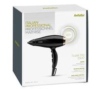 BaByliss Super Pro 2300 2300 W Black Gold professional hair dryer with CE certificate, features fast drying technology and low noise operation for an efficient styling experience.