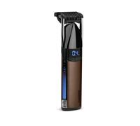 BaByliss Super-X Recortadora de rastrojo para hombres, Bronce, S997E | Cortabarbas impermeable con Cuchillas de titanio negro, control motorizado (0.4-5 mm), pantalla digital, batería de litio