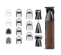 BaByliss Super-X Recortadora Multifunción 15 en 1, Bronce | Kit Cuidado Masculino inalámbrico, 0.2-16 mm, Afeitadora, Barbero, Detalle nariz y orejas, Resistente al agua, MT997E
