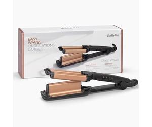 BaByliss Waver Ondas Suferas para el cabello - Barril Recubierto de cerámica, 3 ajustes de calor (160°C-200°C), Ondas sueltas, Sin frizz, Calentamiento rápido, Negro/Dorado, W2447E