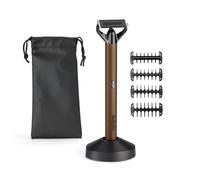 BaByliss X-BLADE Afeitadora eléctrica, Recortadora de barba minimalista | Cuchilla súper afilada de titanio negro, Basculante 50°, 4 peines guía (1 - 5 mm), Inalámbrica, Waterproof, Bronce, OT997E
