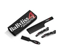 BaBylissPRO Barberology Essential - Kit de peluquería, capa, pinzas para el pelo, cepillo para desvanecer, peine