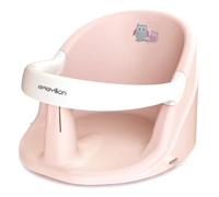 BABYLON Asiento Bañera Bebé Nemo - Silla Bañera Bebe Antideslizante con 4 Ventosas, Asiento baño Bebe Bañera desde 6 Meses, Adaptador y Soporte Baño Bebé para Ducha y Bañera, rosa/blanco