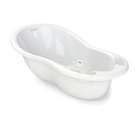 BABYLON bañeras para bebes Shuttle - Bañera para bebé con termómetro y tapón (0-36 meses), color blanc