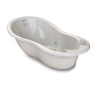 BABYLON bañeras para bebes Shuttle - Bañera para bebé con termómetro y tapón (0-36 meses), color gris