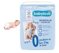 babylove Pañales premium extra suaves, talla XS, recién nacido hasta 3 kg, 1 x 24 unidades