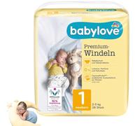 babylove Pañales premium extra suaves, tamaño 1, 2-5 kg, 1 paquete de 28 unidades