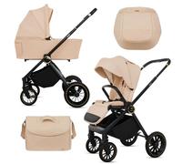 BabyLux® Carrito Bebe 2en1 ROSSO, Conjunto de Cochecito Ligero y Plegable Que Incluye Capazo, Silla de Paseo, Bolso Cambiador y Más Accesorios, 4 Posiciones de Reclinado, 0-22kg, Protección UV 50+