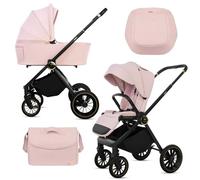 BabyLux® Carrito Bebe 2en1 ROSSO, Conjunto de Cochecito Ligero y Plegable Que Incluye Capazo, Silla de Paseo, Bolso Cambiador y Más Accesorios, 4 Posiciones de Reclinado, 0-22kg, Protección UV 50+