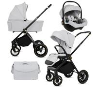 BabyLux® Carrito Bebe 3en1 ROSSO, Conjunto de Cochecito Ligero y Plegable Que Incluye Capazo, Silla de Paseo, Portabebés i-Size, Bolso Cambiador y Más Accesorios, 0-22kg, Protección UV 50+,Ventilación