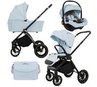 BabyLux® Carrito Bebe 3en1 ROSSO, Conjunto de Cochecito Ligero y Plegable Que Incluye Capazo, Silla de Paseo, Portabebés i-Size, Bolso Cambiador y Más Accesorios, 0-22kg, Protección UV 50+,Ventilación