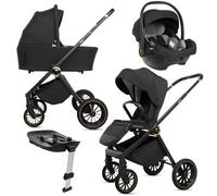 BabyLux® Carrito Bebe 4en1 ROSSO, Conjunto de Cochecito Ligero y Plegable Que Incluye Capazo, Silla de Paseo, Portabebés i-Size, Base Isofix, Bolso Cambiador y Más Accesorios 0-22kg, Protección UV 50+