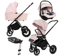 BabyLux® Carrito Bebe 4en1 ROSSO, Conjunto de Cochecito Ligero y Plegable Que Incluye Capazo, Silla de Paseo, Portabebés i-Size, Base Isofix, Bolso Cambiador y Más Accesorios 0-22kg, Protección UV 50+