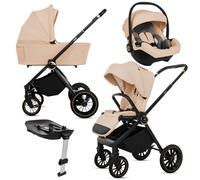 BabyLux® Carrito Bebe 4en1 ROSSO, Conjunto de Cochecito Ligero y Plegable Que Incluye Capazo, Silla de Paseo, Portabebés i-Size, Base Isofix, Bolso Cambiador y Más Accesorios 0-22kg, Protección UV 50+