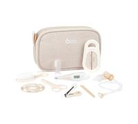 Babymoov Kit para el cuidado del bebé, Compacto, Portátil, Desde el nacimiento, 9 accesorios esenciales que incluyen Cepillo para el Pelo, Termómetro Digital, y de Baño, Cortaúñas, Beige
