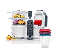 Babymoov Pack Robot de cocina multifunción Nutribaby(+) Blanco, Vapor & 3 Babybols 250 ml