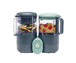 Babymoov Robot multifuncional para bebés Nutribaby One 4 en 1, vapor-batidora, diversificación dietética, pequeñas ollas caseras para bebés, cocción rápida y suave al vapor, Gris
