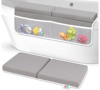 Babynma Juego de rodilleras y coderas para baño de bebé, almohadilla de rodillas para bañar a bebés y niños pequeños, cojín de espuma viscoelástica, sostiene accesorios de baño y elementos esenciales,