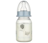 babynova Biberón de 120ml con tetina de silicona de flujo lento anti-cólicos para recién nacidos - Sin BPA - Elefantes