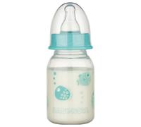 babynova Biberón de 120ml con tetina de silicona de flujo lento anti-cólicos para recién nacidos - Sin BPA - Peces