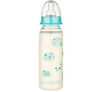 babynova Biberón de 240ml con tetina de silicona de flujo medio anti-cólicos para recién nacidos - Sin BPA - Peces