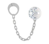 babynova Cadena para Chupete con Clip y Anillo Adaptador - Set De 2 Piezas - Sujetachupetes para Bebé - Compatible con Cualquier Chupete - Esencial para Recién Nacidos - Sin BPA - Puntos azules