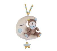 babynova Caja de música Osito con luna de peluche bebe 0 meses, ayuda para dormir bebés, caja de música con melodía canción de cuna de Brahms - ayuda para dormir para colgar y dar cuerda